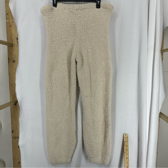 NWT H&M Teddy Sherpa Jogger Sweatpants Womans Large Beige - Picture 4 of 10